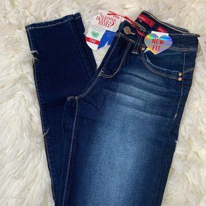 Mid-Rise Skinny Jeans - Dark Denim
